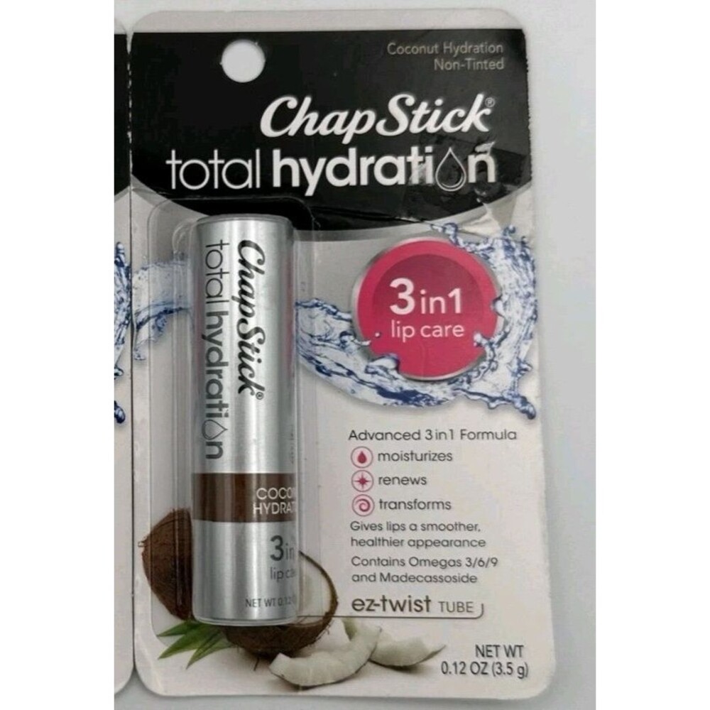 ChapStick Total Hydration COCONUT 3 In 1 Lip Care Non-Tinted Advanced Formula